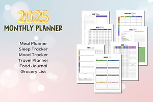 2025 Monthly Planner-CANVA Template