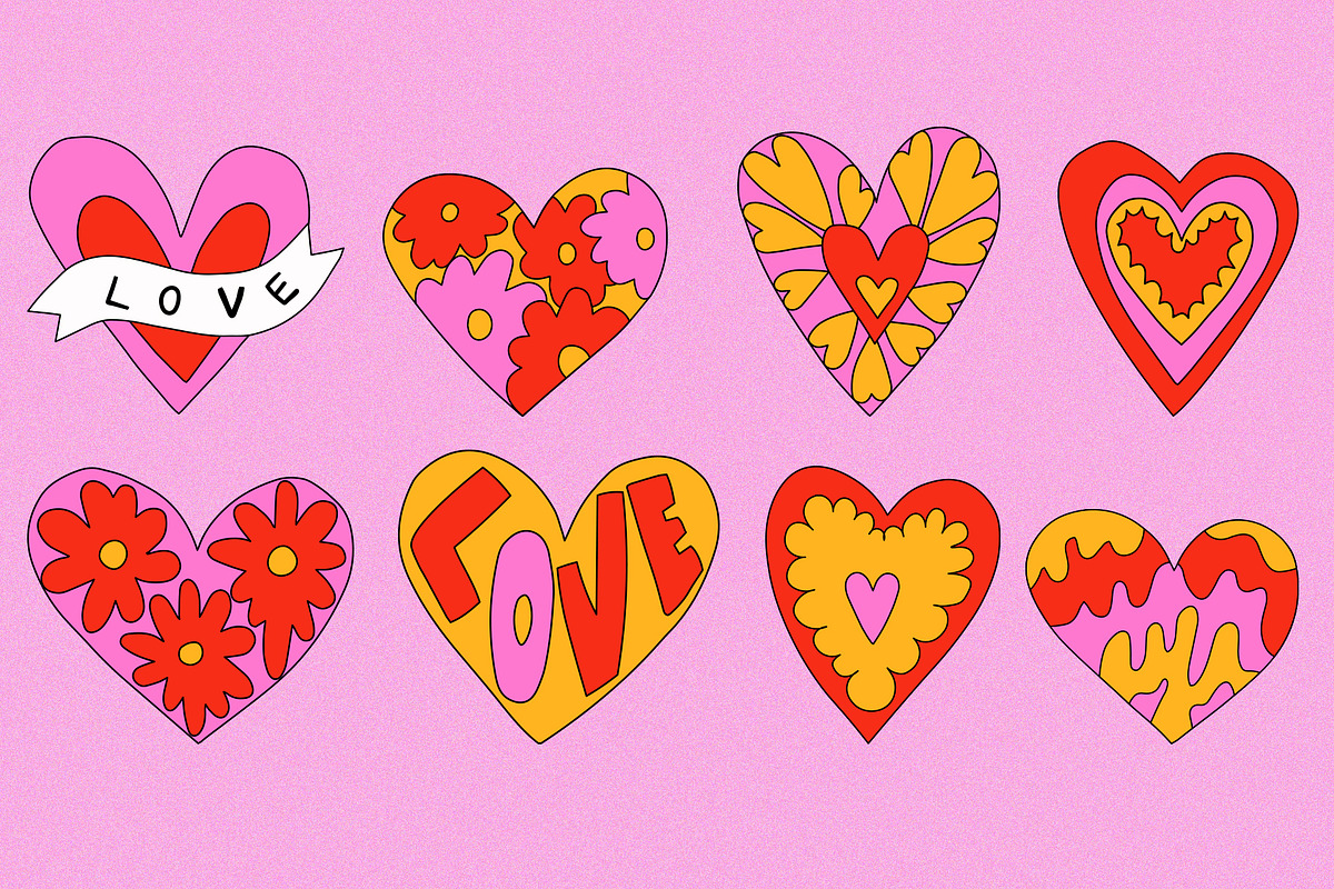 PSYCHEDELIC HEARTS-INSTAGRAM CREATOR, an Illustration by okchizh (Photo 6 of 14)