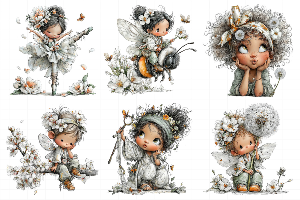 Whimsical Spring Fairy Clipart, an Illustration by Daily.Designs (Photo 7 of 7)