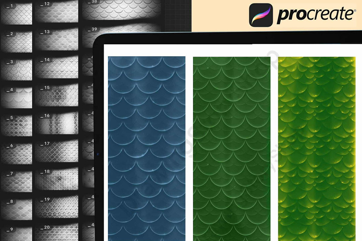 120 Procreate Scale Textures Brushes, a Brush Add-On by DrawingStoryShop
