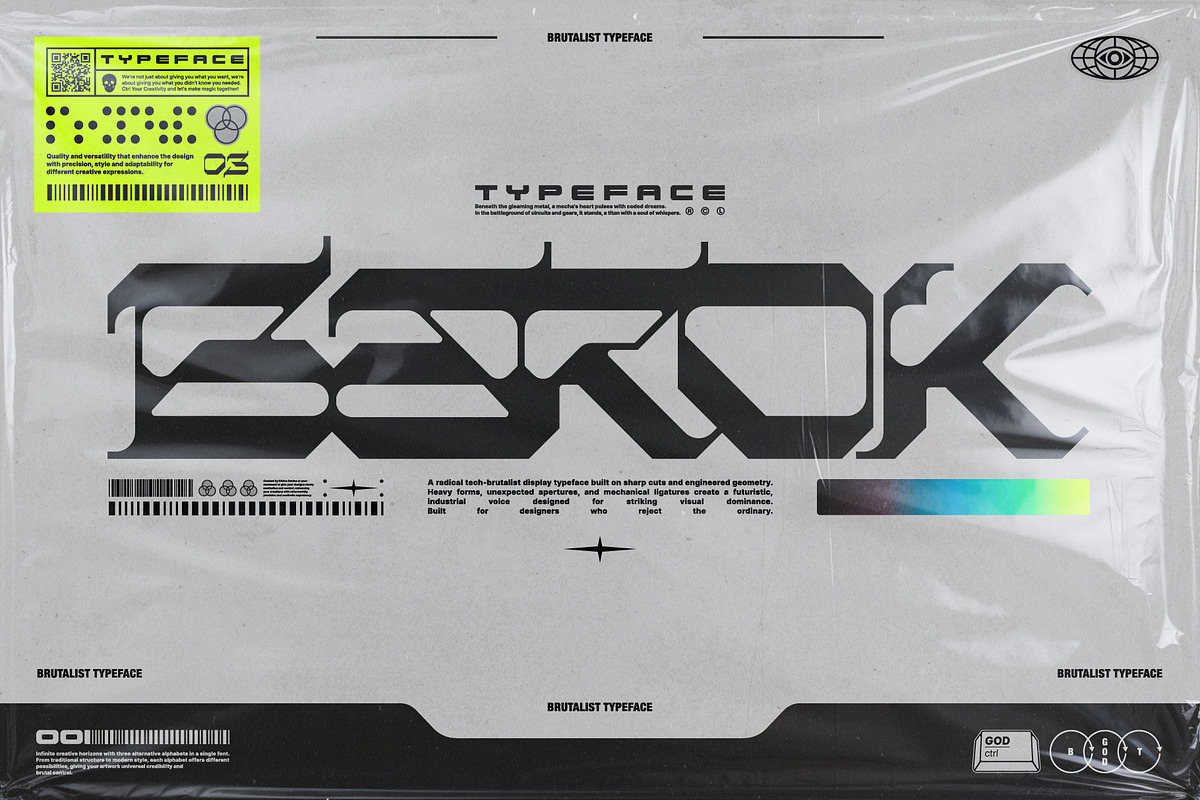 Barok Display Typeface, a Sans Serif Font by God Control (Photo 1 of 10)