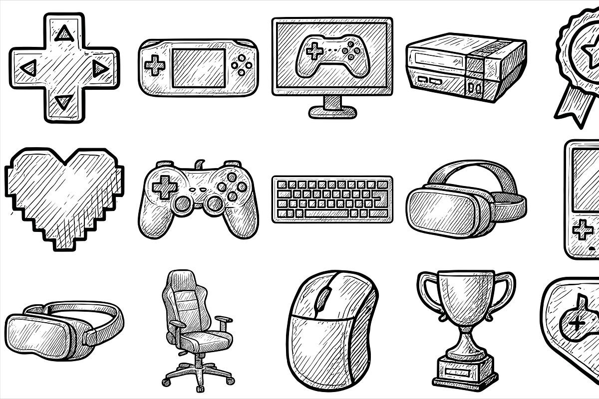 Gaming Icon Set, an Object Graphic by nikagraphic