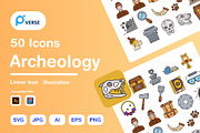 50 Archeology Icons – Editable Icons, an Outline Icon by Pexelverse (Thumbnail 1 of 2)