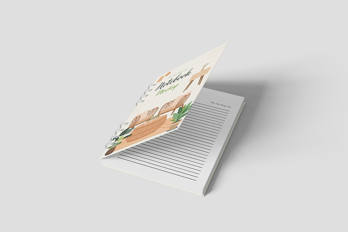 Modern Notebook Mockup, a Books & Magazine Mockup by Indah (Photo 4 of 6)