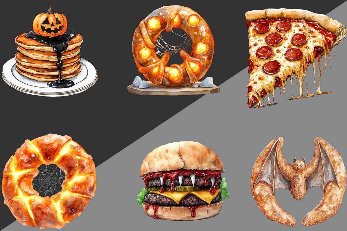 Halloween Fast Food Clipart, an Illustration by Black Bird Studio (Photo 2 of 6)