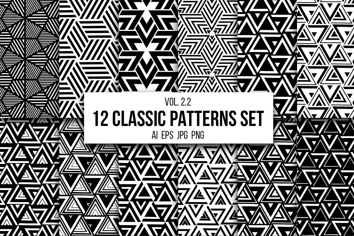 12 geometric seamless patterns set, a Pattern Graphic by softulka
