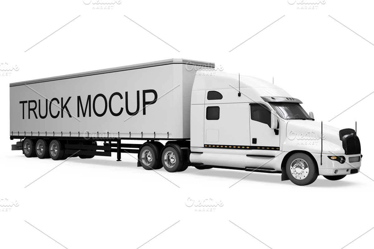 Cargo Truck Mockup, a Cups & Container Mockup by PixelMockup