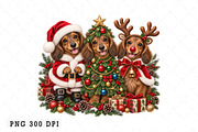 Dachshund Christmas Png, a Seasonal Illustration by Watercolor design (Thumbnail 1 of 3)