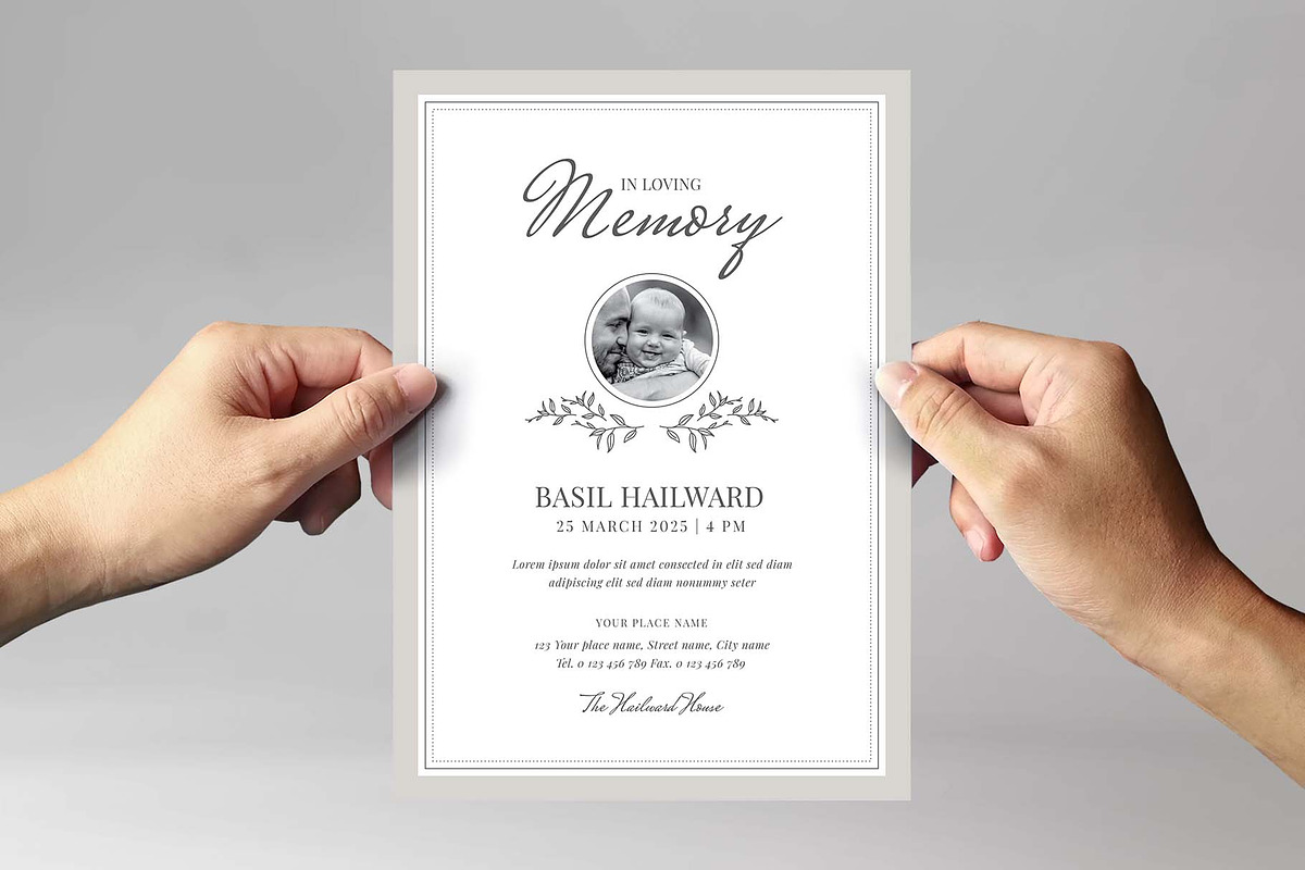 Elegant Funeral Memorial Template, a Flyer Template by BrandPacks (Photo 2 of 5)