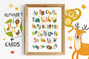 English Alphabet and cards. EPS, PDF