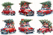 Christmas Car Watercolor Clipart, an Illustration by OK Design (Thumbnail 5 of 5)