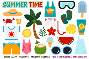Summer Time Digital Clip Art