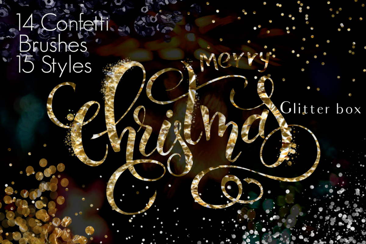 X-mas Glitter box Styles&brushes, a Layer Style Add-On by holaholga (Photo 1 of 6)