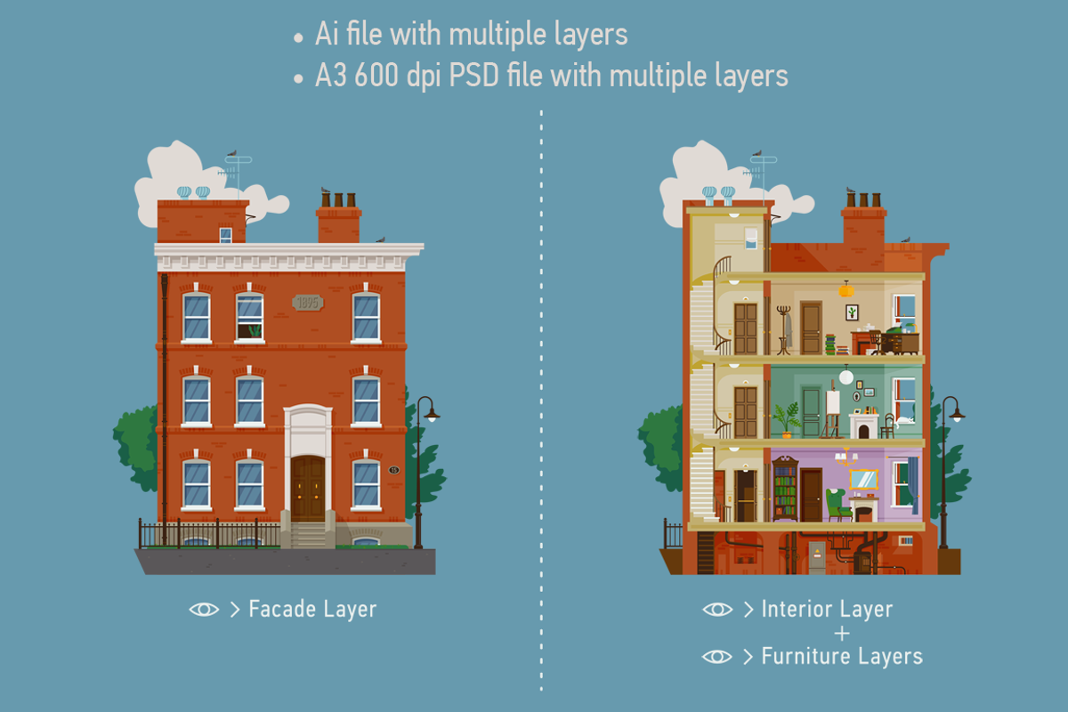Townhouse Section Illustration, an Illustration by Masha Tace (Photo 2 of 6)
