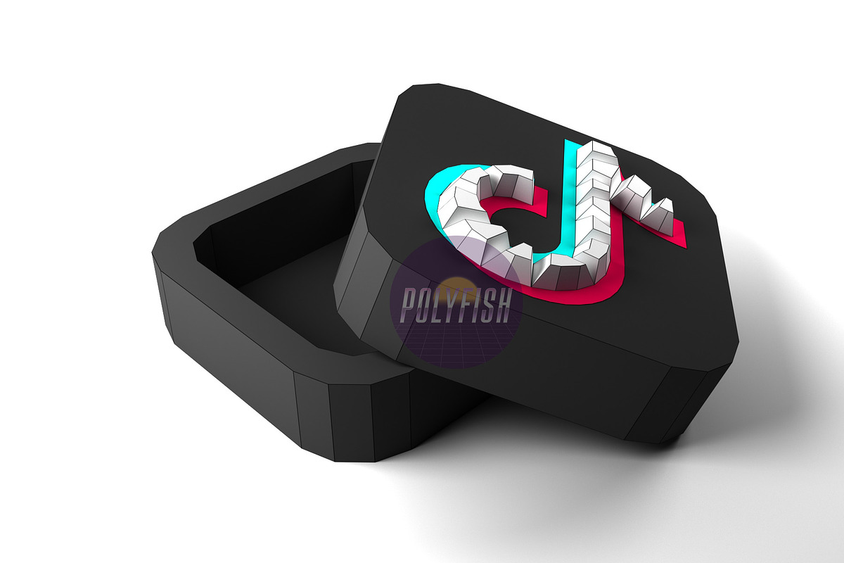 DIY TikTok Box 3D model template, a Graphic by PolyFish