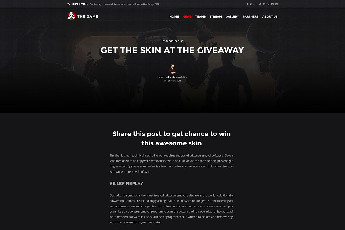 The Game - eSport PSD Gaming Templat, a Websites & App Template by Netbee (Photo 20 of 30)