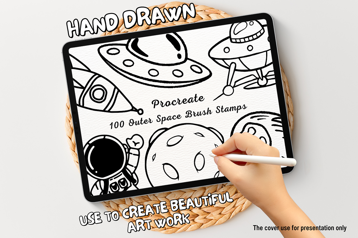 100 Outer Space Procreate Stamps, a Brush Add-On by Painter Creative Books (Photo 1 of 9)