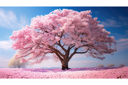 pink pictures of trees ai generated, a Nature Photo by pikepicture