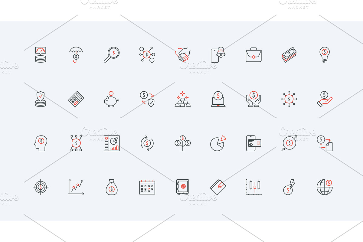 Business investment growth icons, a Finance Illustration by Lemberg Vector