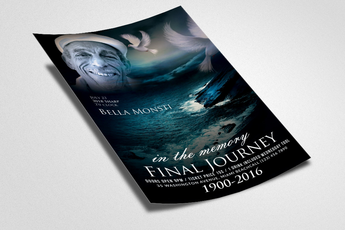 Funeral & Departure Flyer Template, a Flyer Template by Business Flyers (Photo 3 of 3)