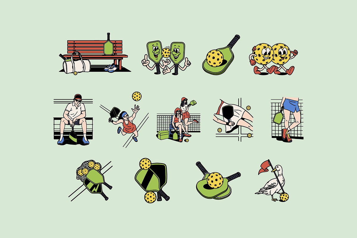 Retro Pickleball Graphic, an Object Graphic by Skilline Supply Co. (Photo 4 of 12)