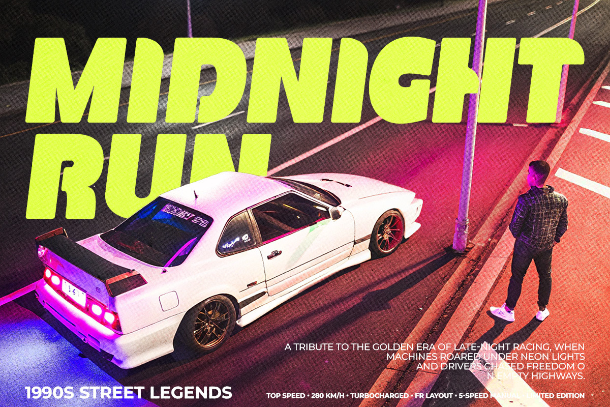Speed Demon - Bold Retro Racing Type, a Sans Serif Font by Rillatype (Photo 3 of 13)