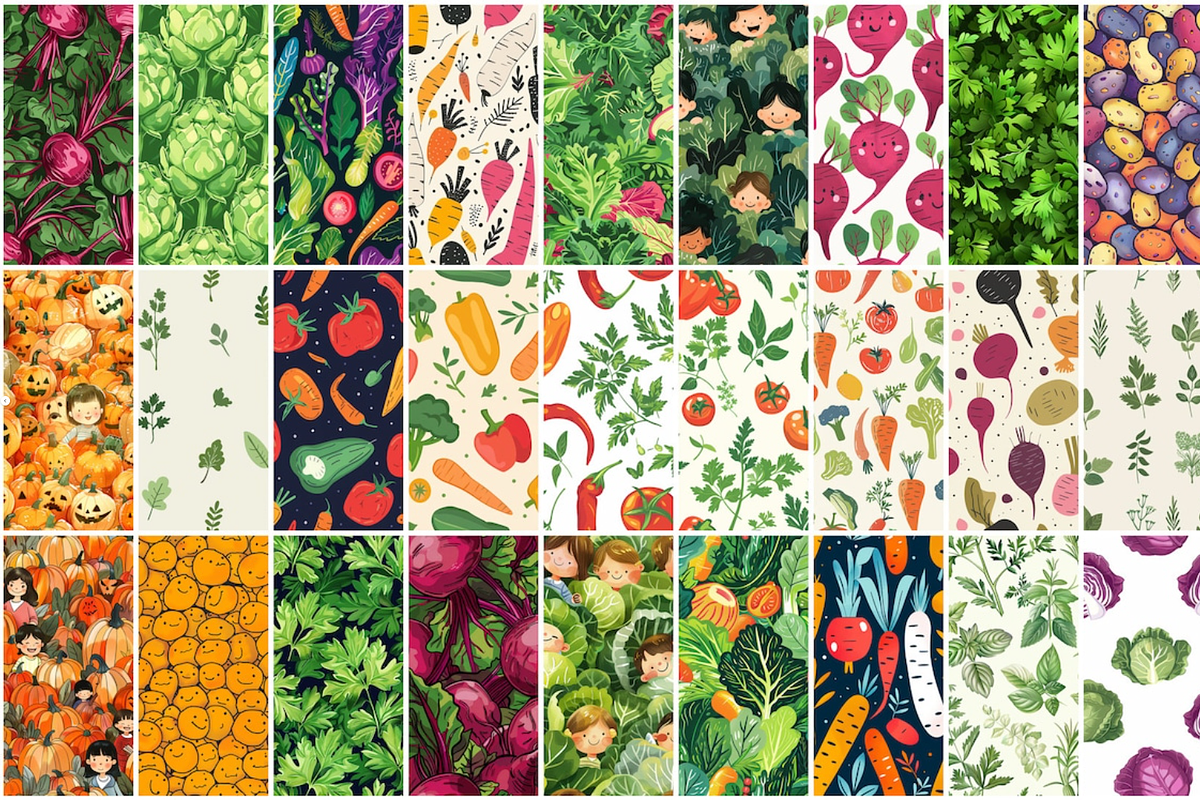 320 Vegetables Seamless Patterns, a Pattern Graphic by mkStudioLab (Photo 5 of 9)