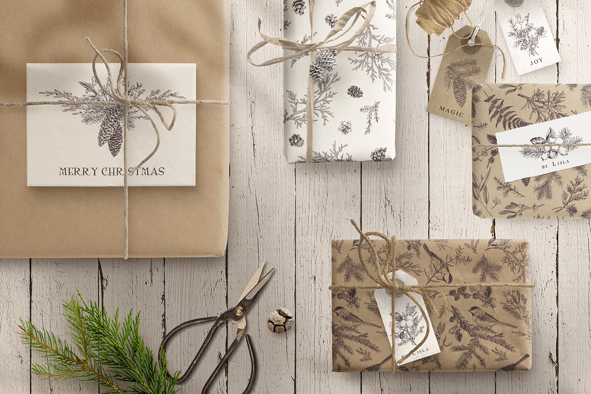 Forest Christmas  b&w, a Decorative Illustration by Lisla (Photo 4 of 11)