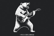 Bear with Guitar Png, Guitarist, an Illustration by SharpMarketplace (Thumbnail 1 of 3)