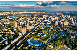 Aerial view of pechersk a central featuring kiev, view, and ukraine, an Architecture Photo by Leonid Andronov