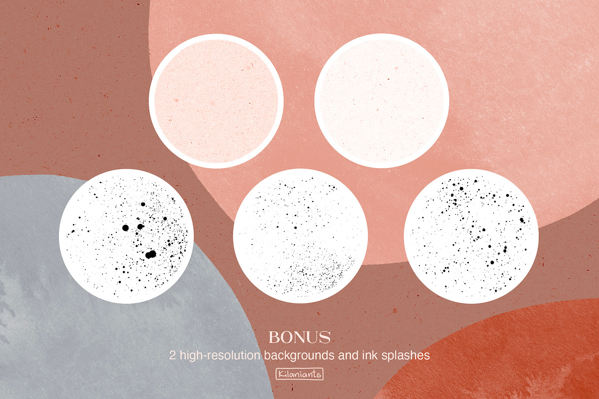 Terracotta Watercolor Shapes, a Texture Graphic by kilaniants (Photo 10 of 14)