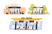 People waiting at bus station set, a Person Illustration by Good Studio (Thumbnail 1 of 4)