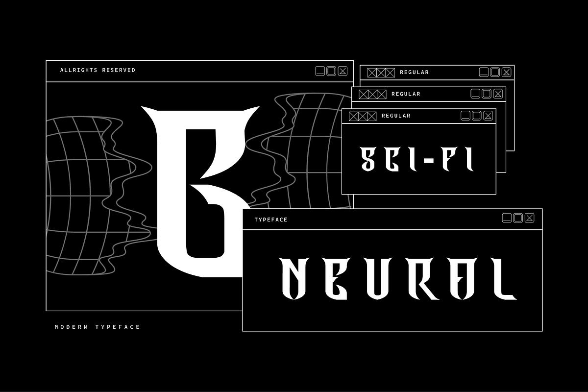 VB Sortina - Futuristic Display Font, a Sans Serif Font by VALIANTBROTHA (Photo 6 of 11)