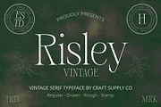 Risley Vintage, a Serif Font by Craft Supply Co. (Thumbnail 1 of 8)