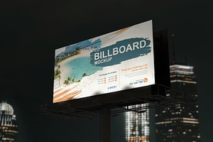 Billboard Mockup At Night Template, an Advertising Mockup by PaperMoon