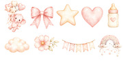 Pink Baby Elephant Clipart, an Animal Illustration by Villa 11 Estudio (Thumbnail 3 of 9)