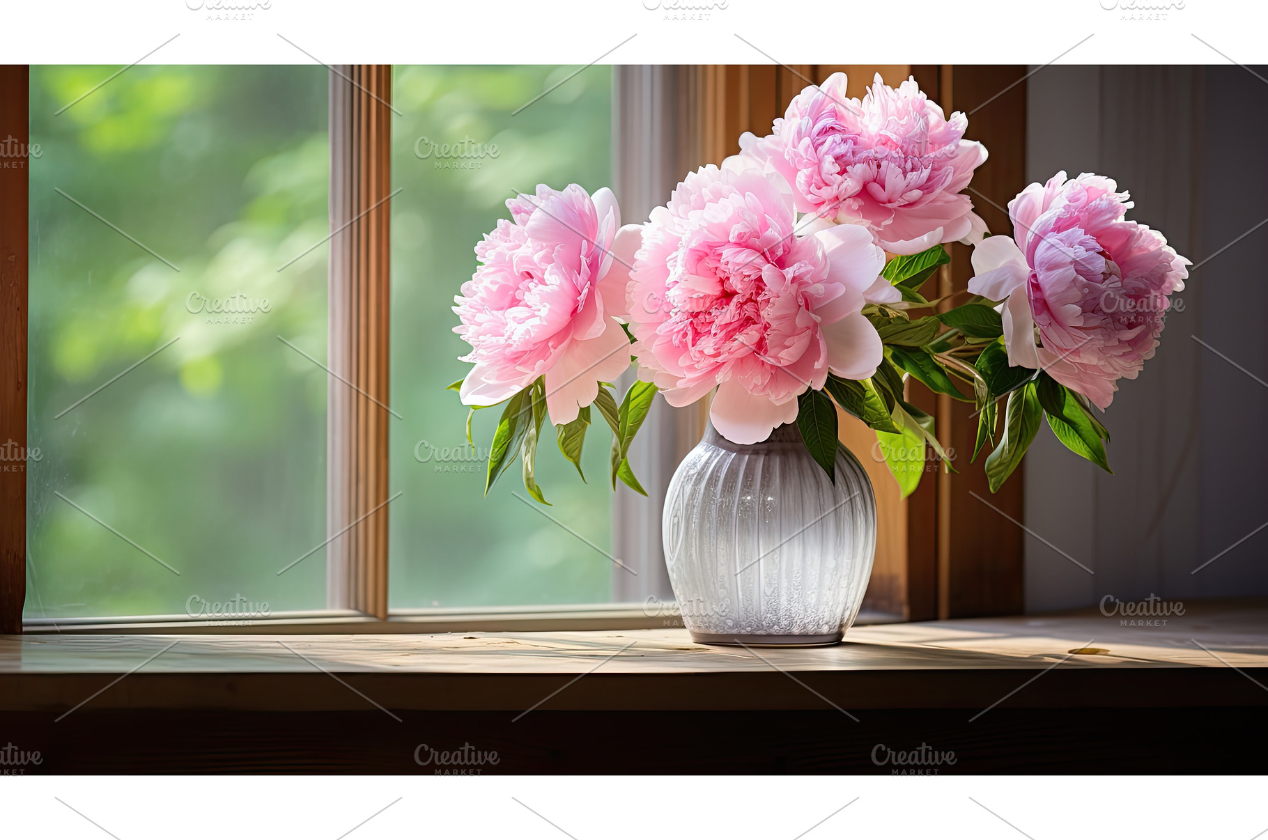 table pink peony ai generated, a Background Photo by pikepicture