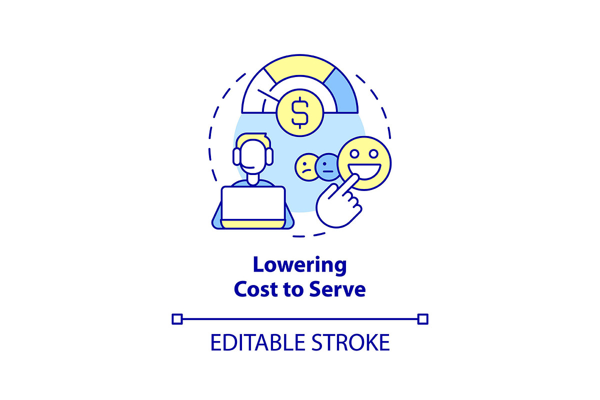 Lowering cost to serve concept icon, an Icon by IMG Visuals