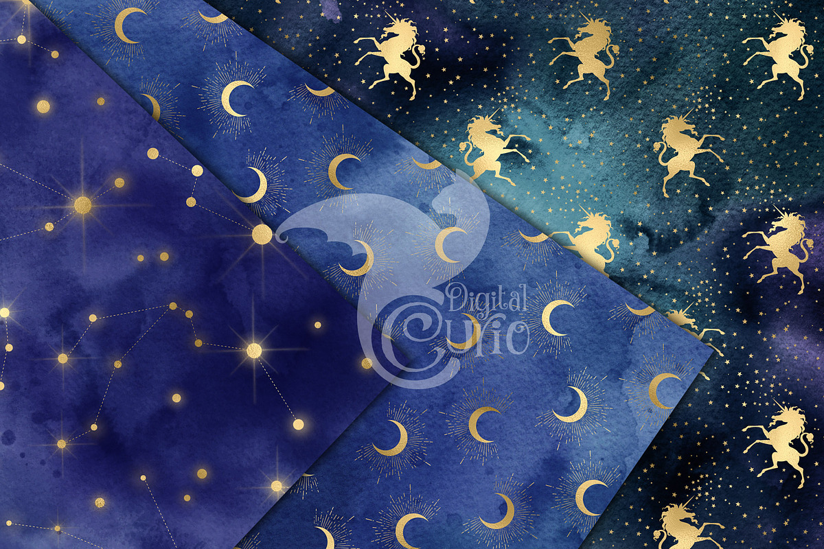 Dark Fantasy Watercolor Patterns, a Texture Graphic by Digital Curio (Photo 2 of 5)
