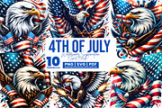 4th of July Patriotic Eagle USA Flag, an Animal Illustration by Creative Arslan (Thumbnail 1 of 7)