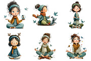 Quirky Girl Clipart Christmas, an Illustration by DreamArtGraphic (Thumbnail 2 of 5)