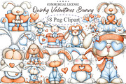 Quirky Valentines Bunny Clipart, an Illustration by designcity5 (Thumbnail 1 of 5)