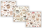 Cute Coffee Seamless Digital Paper, a Pattern Graphic by FloridPrintables (Thumbnail 6 of 7)