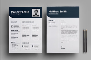Black & White Resume Template, a Resume Template by MightyDesign