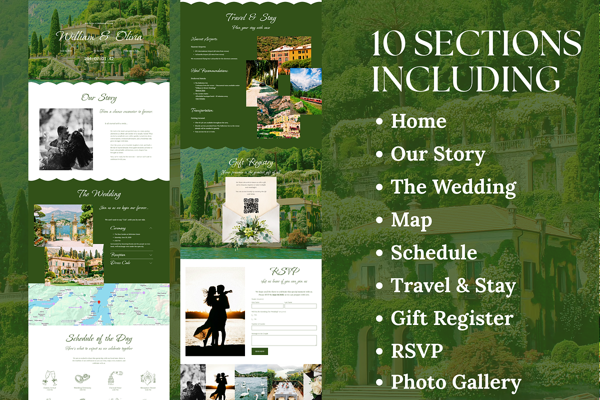 Squarespace Green Wedding Website, a Squarespace Template by Sofia Designs (Photo 2 of 5)
