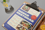Blue Retro Restaurant Menu, a Stationery Template by Neermana (Thumbnail 3 of 4)