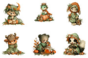 Whimsical Autumn Friends PNG, a Seasonal Illustration by CreationArt (Thumbnail 6 of 6)
