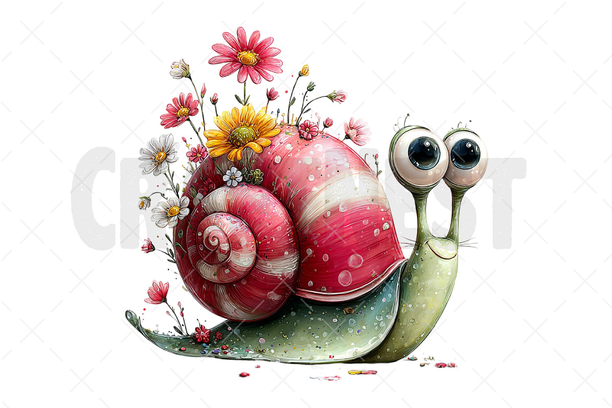 Whimsical Summer Snail Clipart, an Illustration by Craft Nest (Photo 10 of 12)