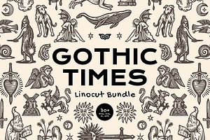 Gothic Times Linocut Bundle