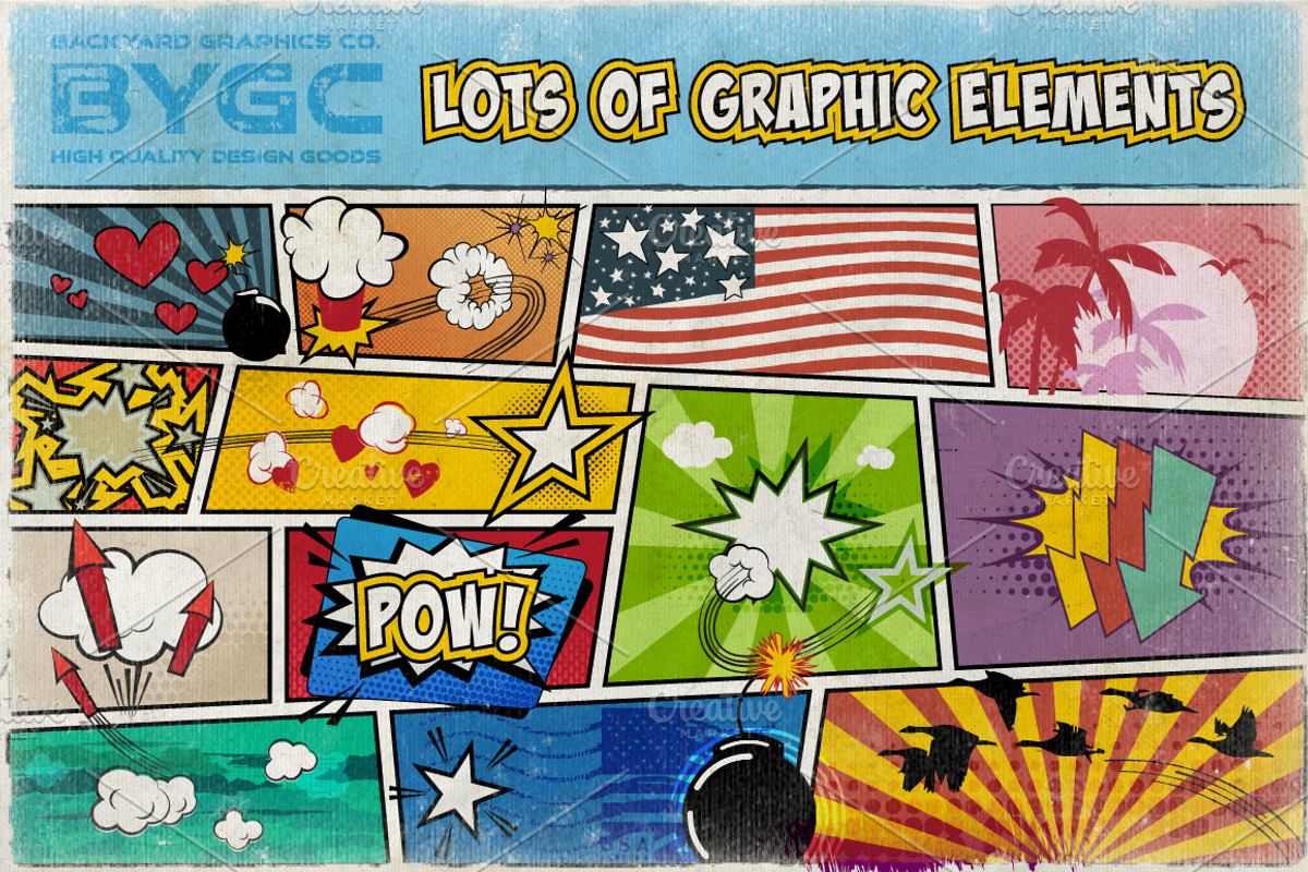 SuperComic Power Pack, a Brushes & More by BackYard Graphics Co. (Photo 7 of 9)